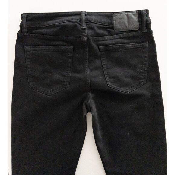 American Eagle Next Level Flex Black Slim Straight Jean 32x32 Stretch frayed hem - Picture 9 of 16